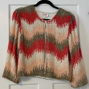 Parker Multi Sequin Cardigan Size Large